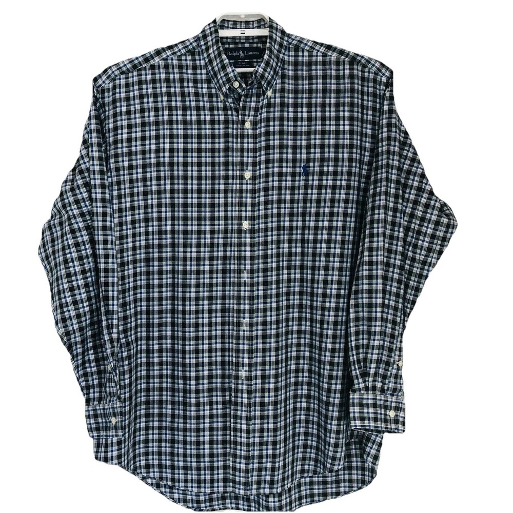 Ralph Lauren Mens Blake Shirt Large Long Sleeve Multicolor Plaid Button Down